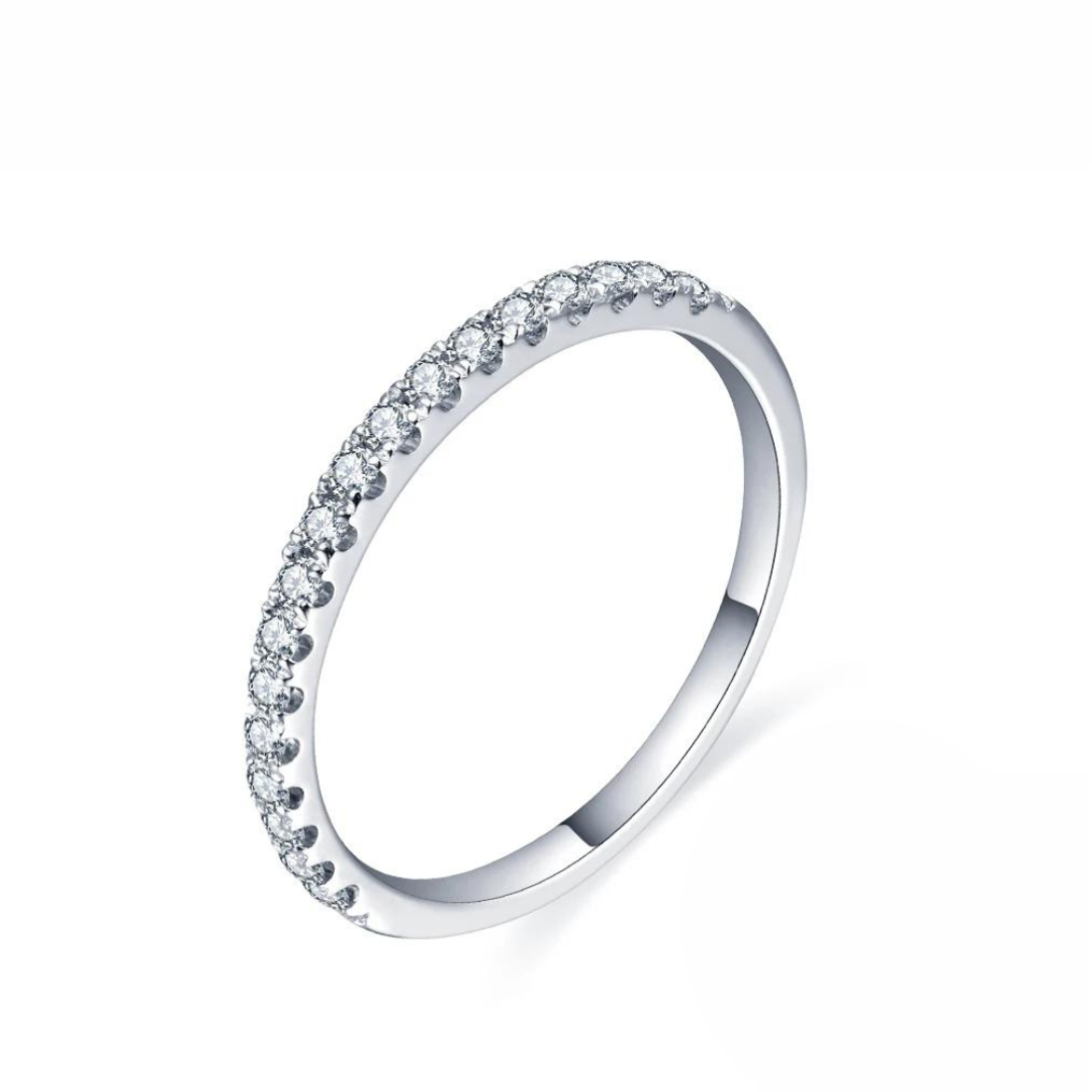 925 Sterling Silver Moissanite Eternity Ring