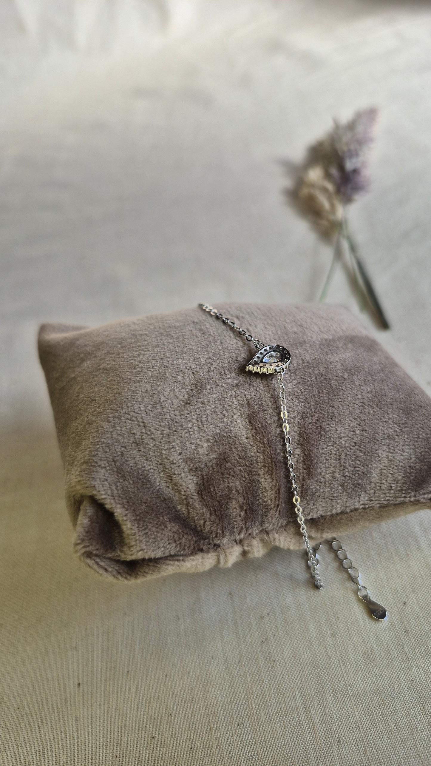 Raindrop Pear Bracelet — Silver CZ Pear Cut
