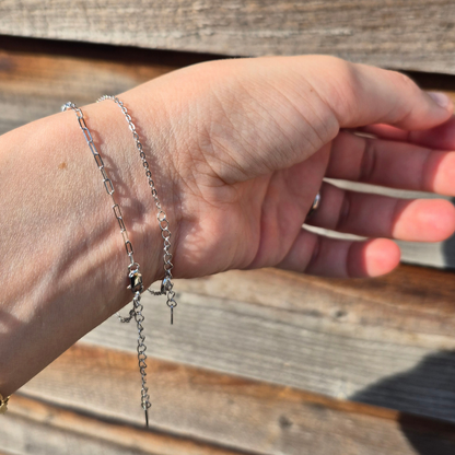 Raindrop Pear Bracelet — Silver CZ Pear Cut