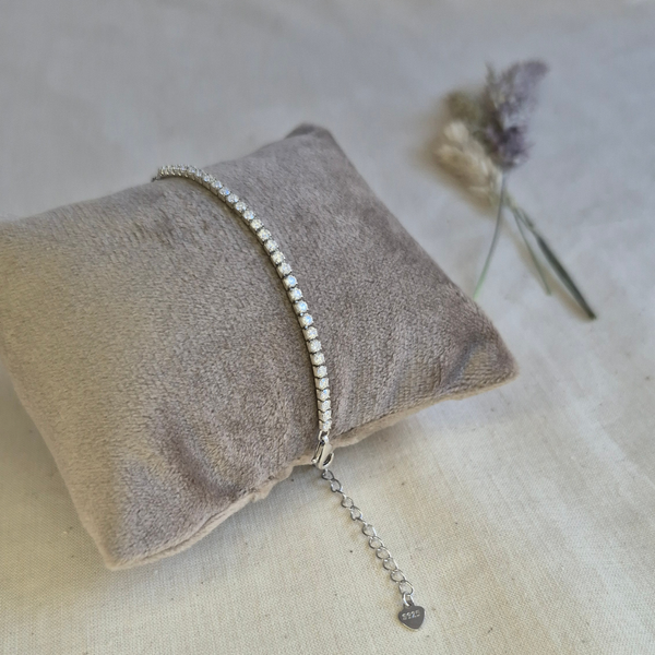 Moissanite Half Tennis Bracelet - Dewdrop Whisper