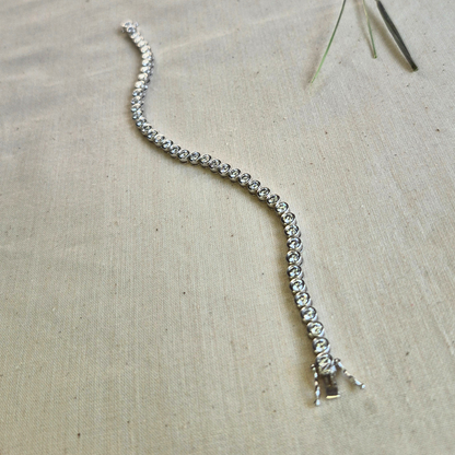 Moissanite Tennis Bracelet 14k Gold - Waterfall Bezel Bracelet
