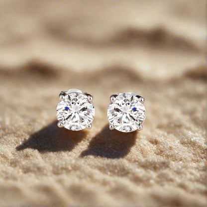 Boucles d'oreilles à tige en argent sterling 925 avec diamants et moissanite