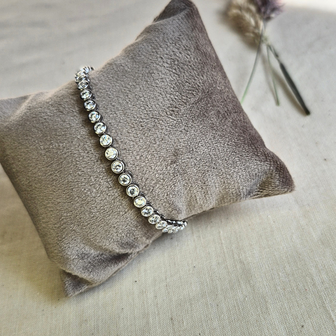 Moissanite Tennis Bracelet 14k Gold - Waterfall Bezel Bracelet