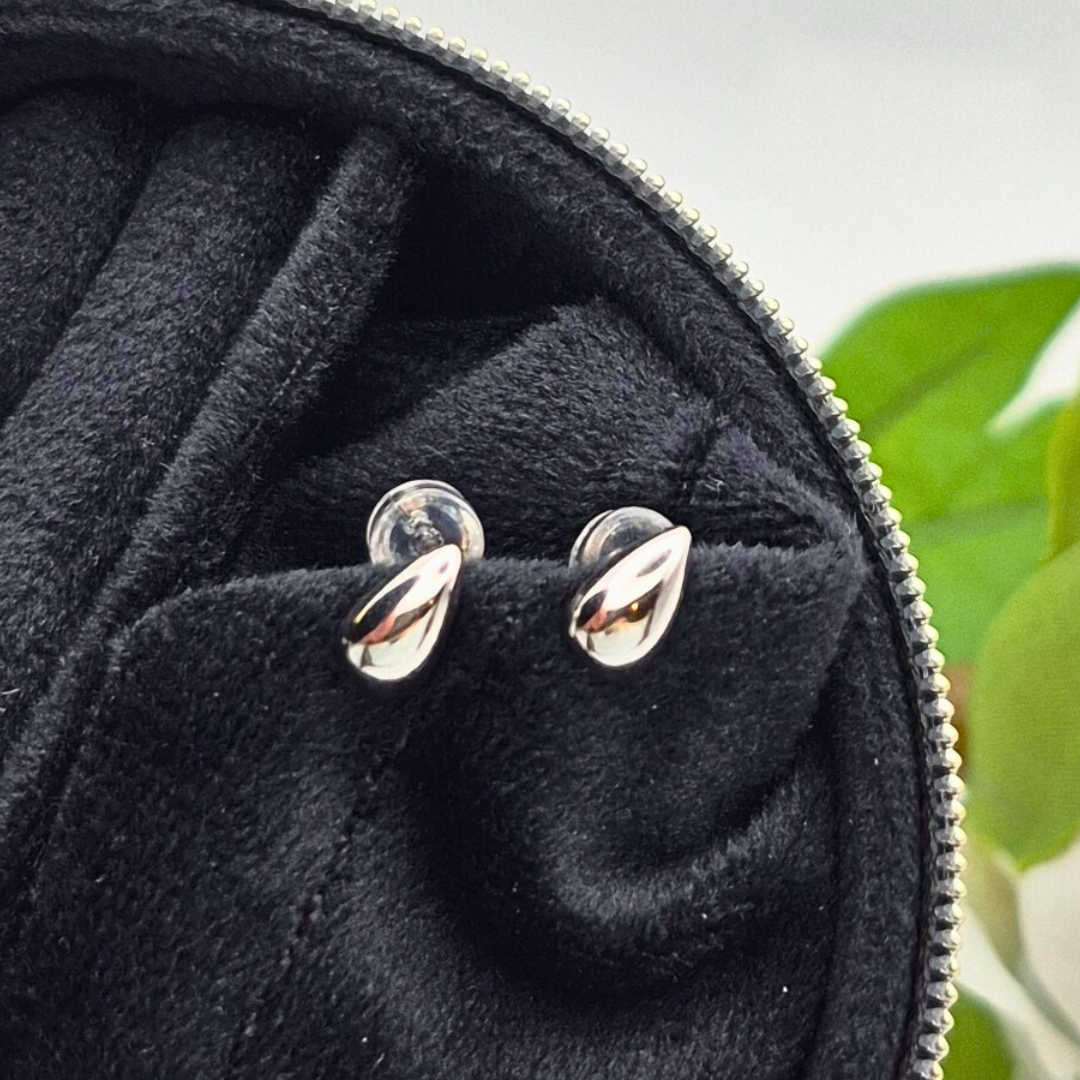 Morning Dew Studs - Sterling Silver Water Droplet Earrings