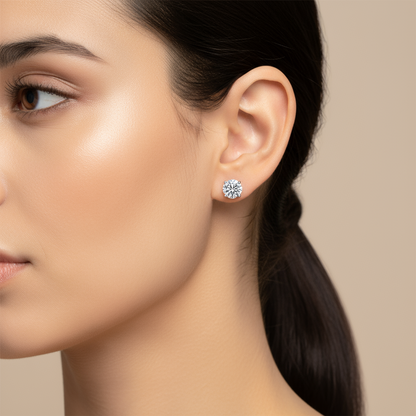 Moissanite Diamond Stud Earrings 925 Sterling Silver