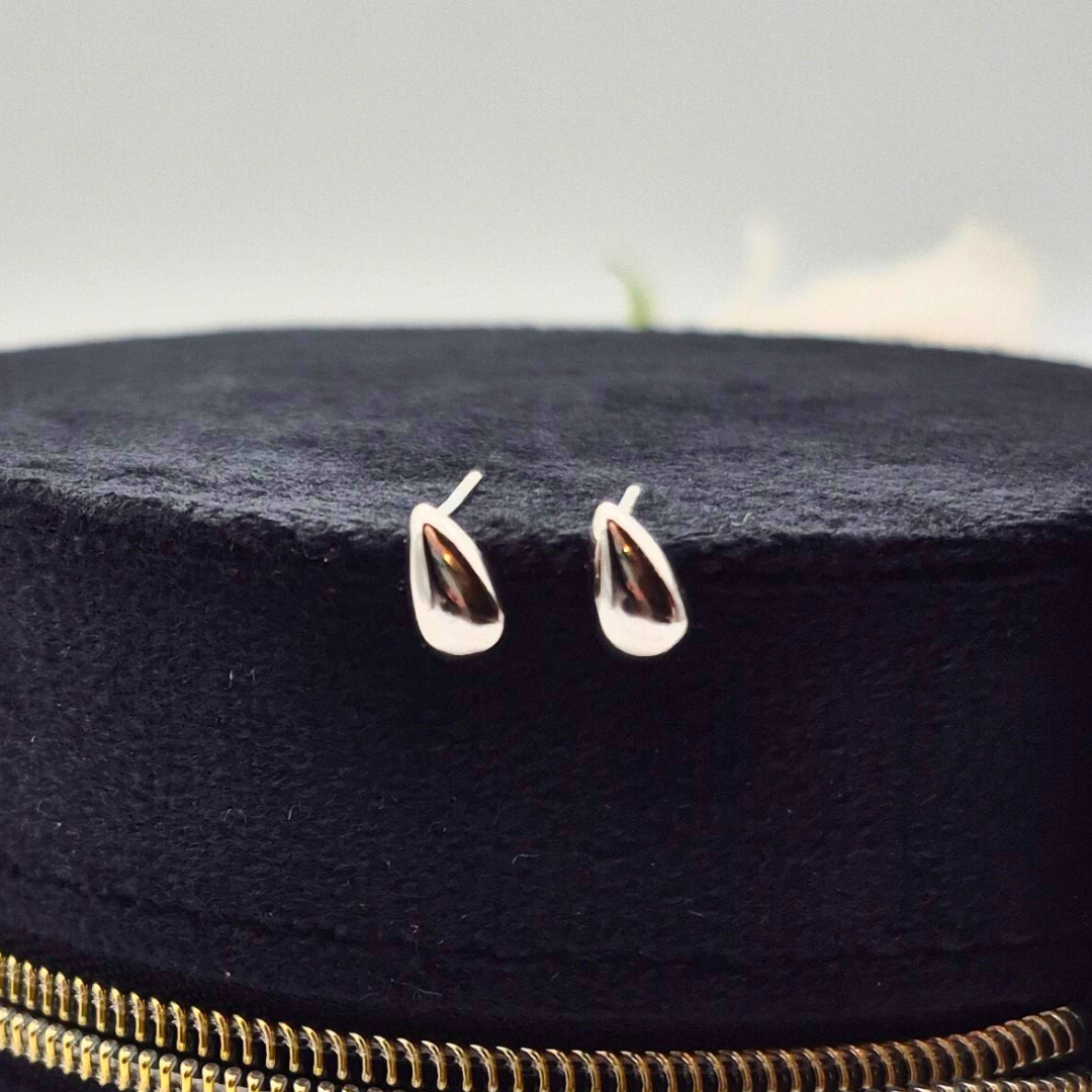 Morning Dew Studs - Sterling Silver Water Droplet Earrings