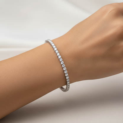 2.5CT White Gold Plated 925 Silver Moissanite Diamond Tennis Bracelet
