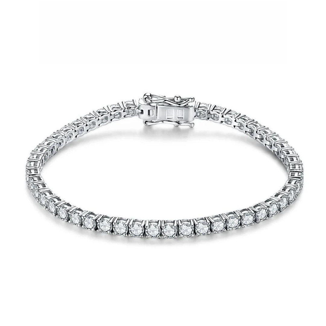 2.5CT White Gold Plated 925 Silver Moissanite Diamond Tennis Bracelet