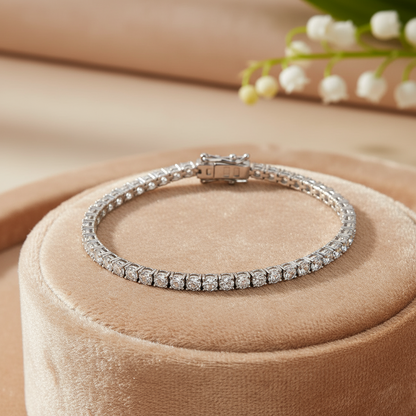 2.5CT White Gold Plated 925 Silver Moissanite Diamond Tennis Bracelet