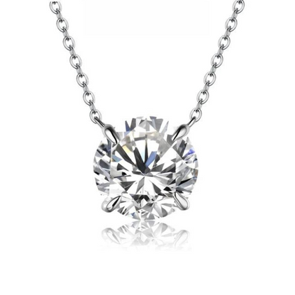 Dewdrop Glow Necklace – Silver Moissanite Pendant