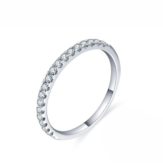 Bague d'éternité en argent sterling 925 avec moissanite