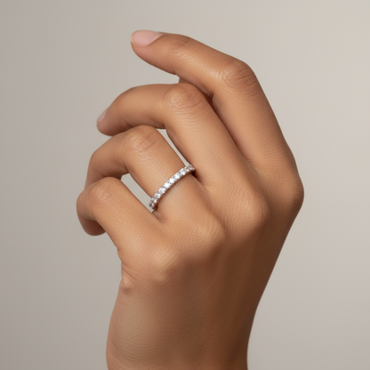 925 Sterling Silver Moissanite Eternity Ring