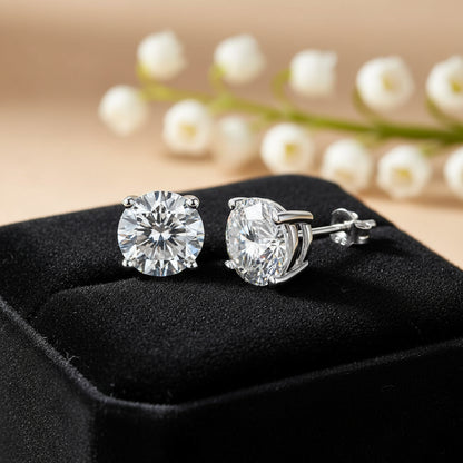 Moissanite Diamond Stud Earrings 925 Sterling Silver