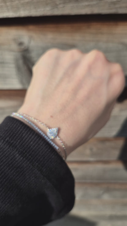 Raindrop Pear Bracelet — Silver CZ Pear Cut