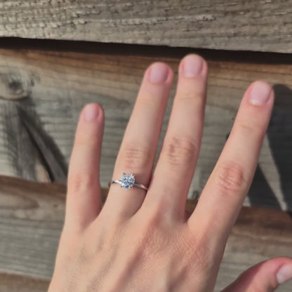 Sterling Silver CZ Oval Ring 1ct | Hellebore