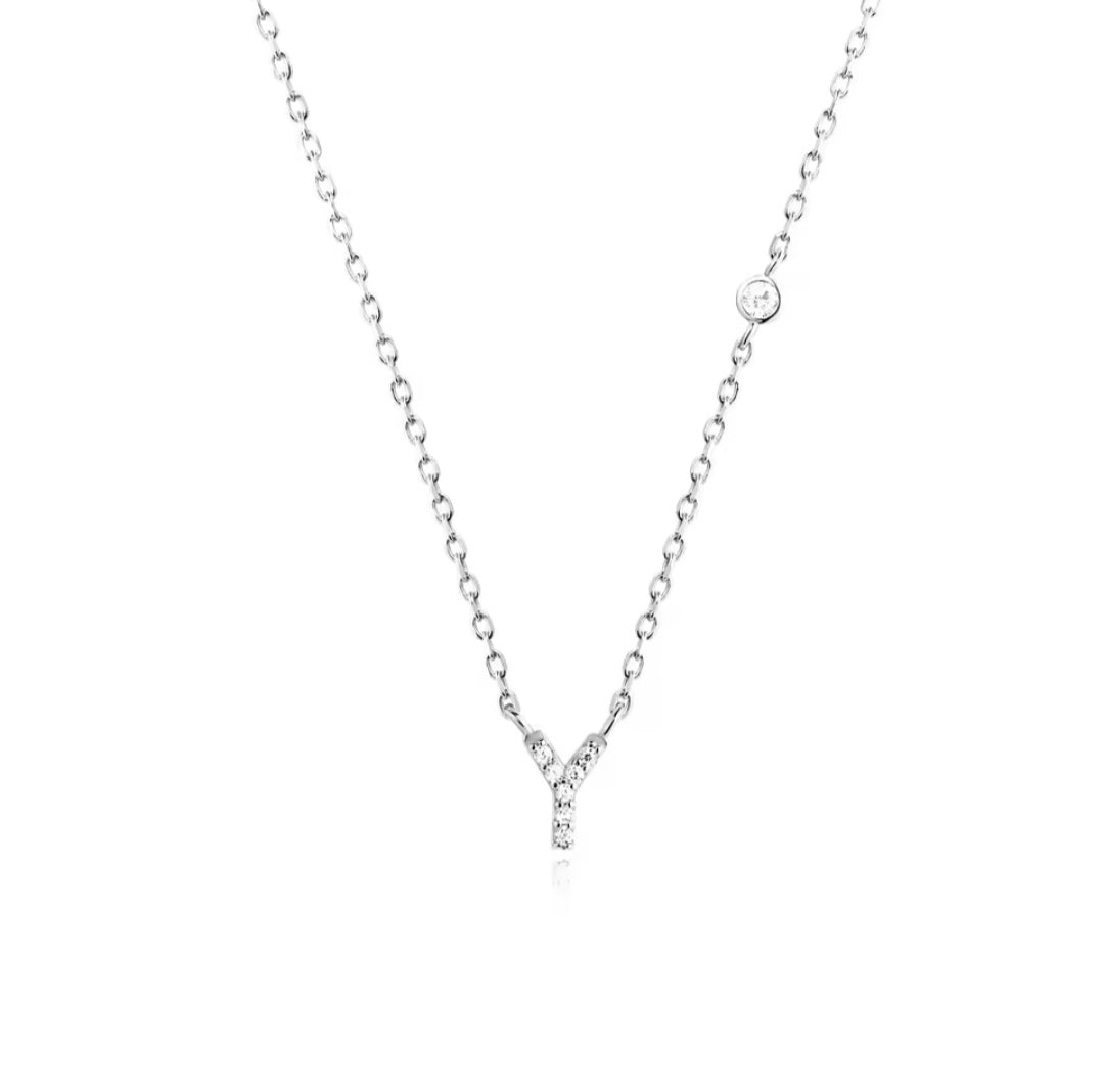 Valley Letter Necklace – Delicate Sterling Silver Chain with Custom Initial Pendant