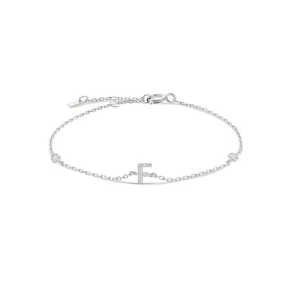 Valley Letter Bracelet – Delicate Sterling Silver Chain with Custom Initial Pendant