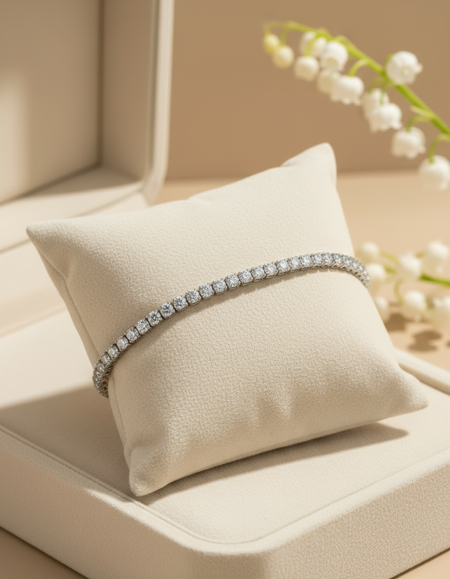 2.5CT White Gold Plated 925 Silver Moissanite Diamond Tennis Bracelet