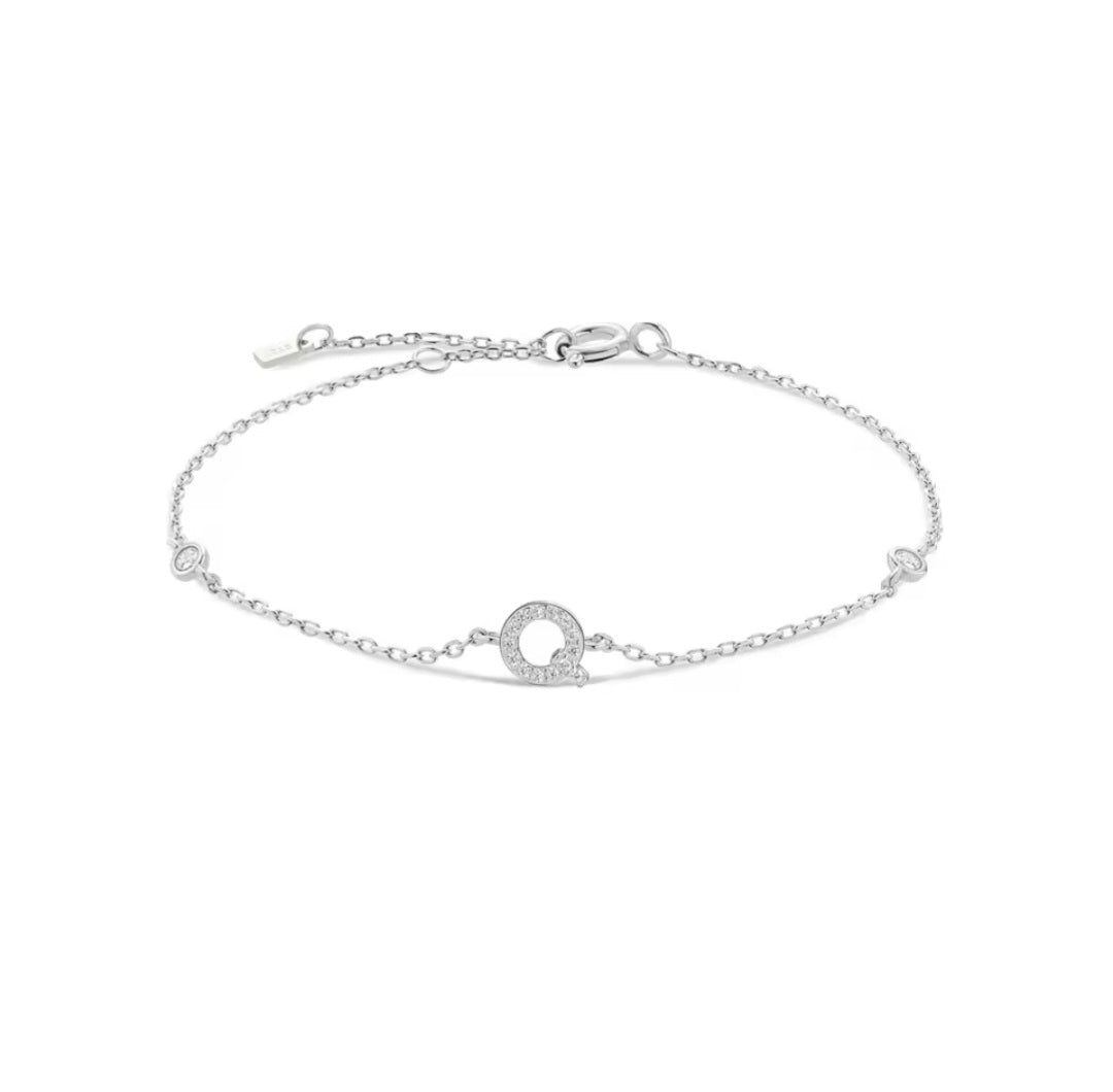 Valley Letter Bracelet – Delicate Sterling Silver Chain with Custom Initial Pendant