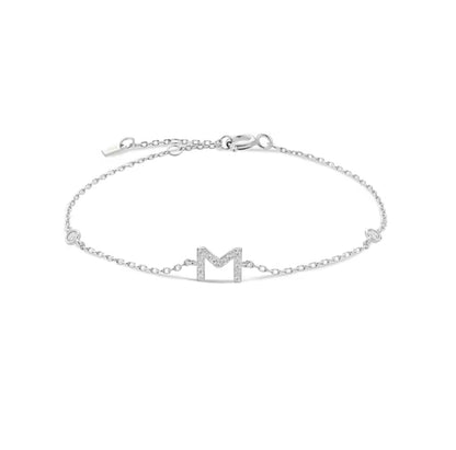 Valley Letter Bracelet – Delicate Sterling Silver Chain with Custom Initial Pendant