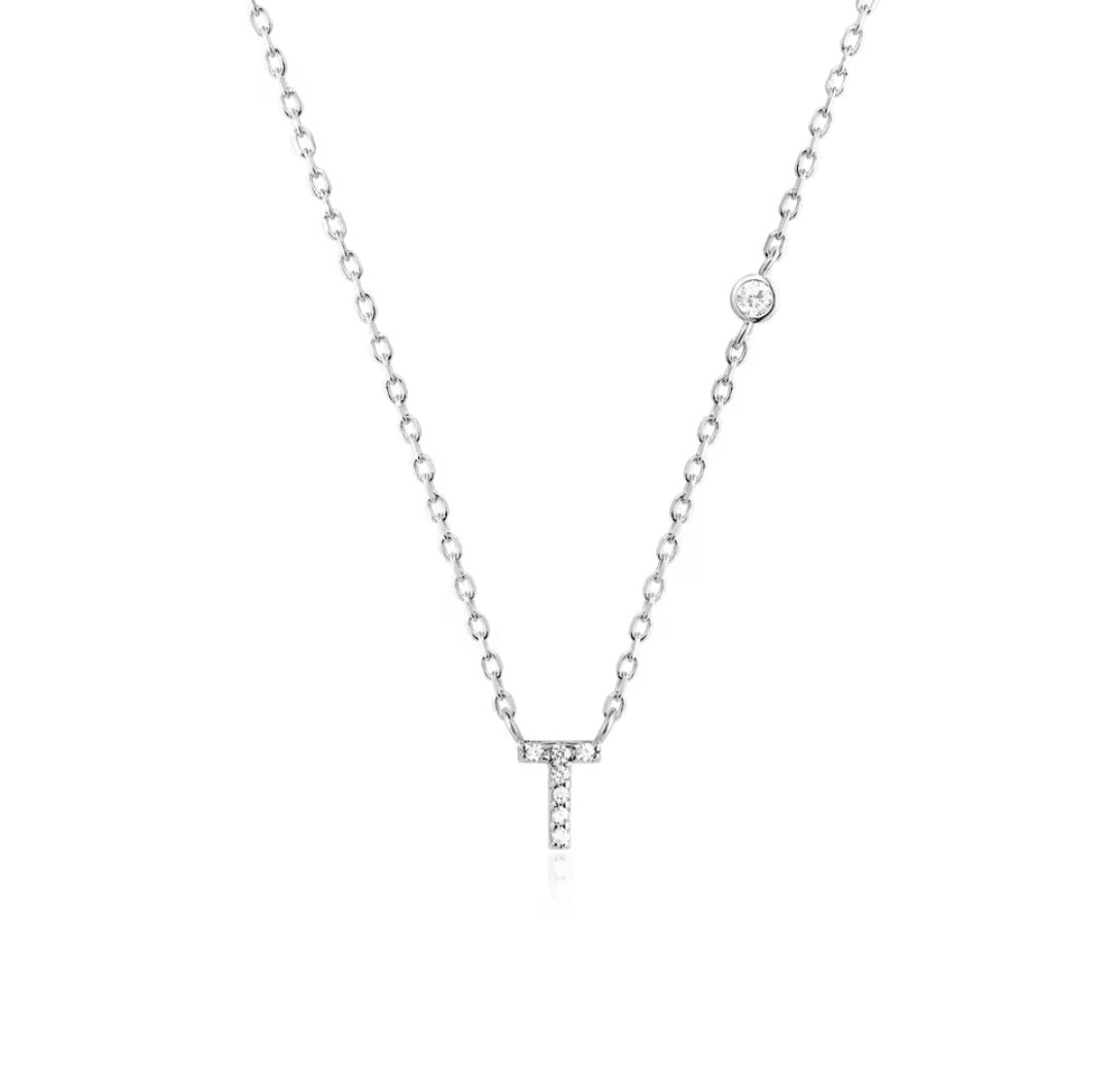 Valley Letter Necklace – Delicate Sterling Silver Chain with Custom Initial Pendant