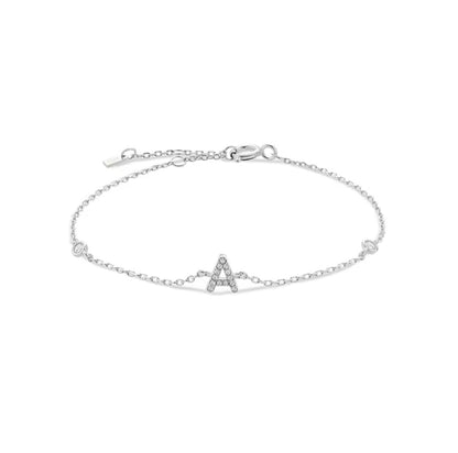Valley Letter Bracelet – Delicate Sterling Silver Chain with Custom Initial Pendant