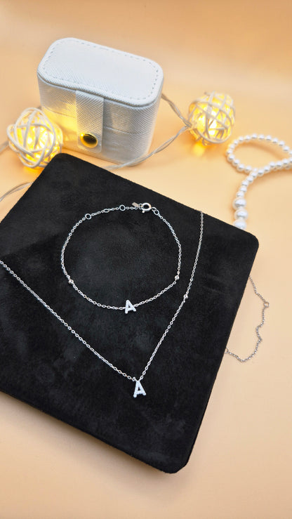 Valley Letter Bracelet – Delicate Sterling Silver Chain with Custom Initial Pendant