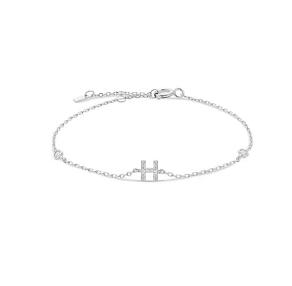 Valley Letter Bracelet – Delicate Sterling Silver Chain with Custom Initial Pendant