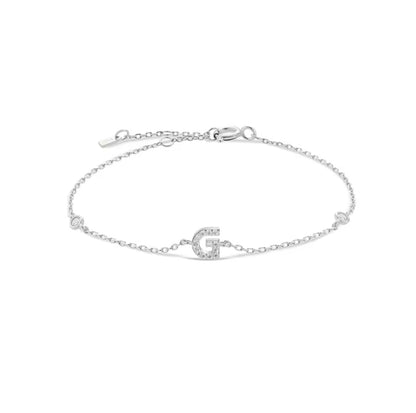 Valley Letter Bracelet – Delicate Sterling Silver Chain with Custom Initial Pendant