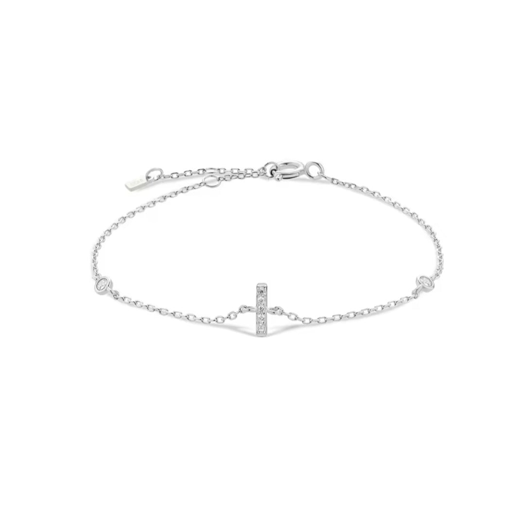 Valley Letter Bracelet – Delicate Sterling Silver Chain with Custom Initial Pendant