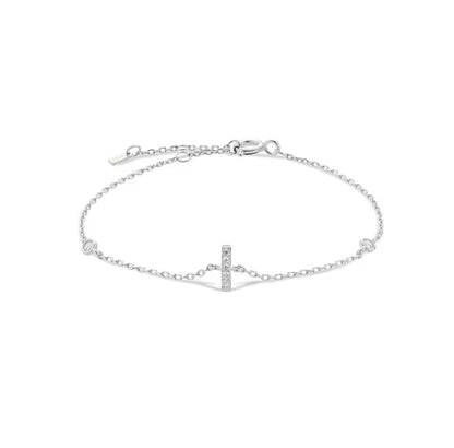 Valley Letter Bracelet – Delicate Sterling Silver Chain with Custom Initial Pendant