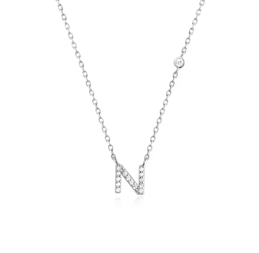 Valley Letter Necklace – Delicate Sterling Silver Chain with Custom Initial Pendant