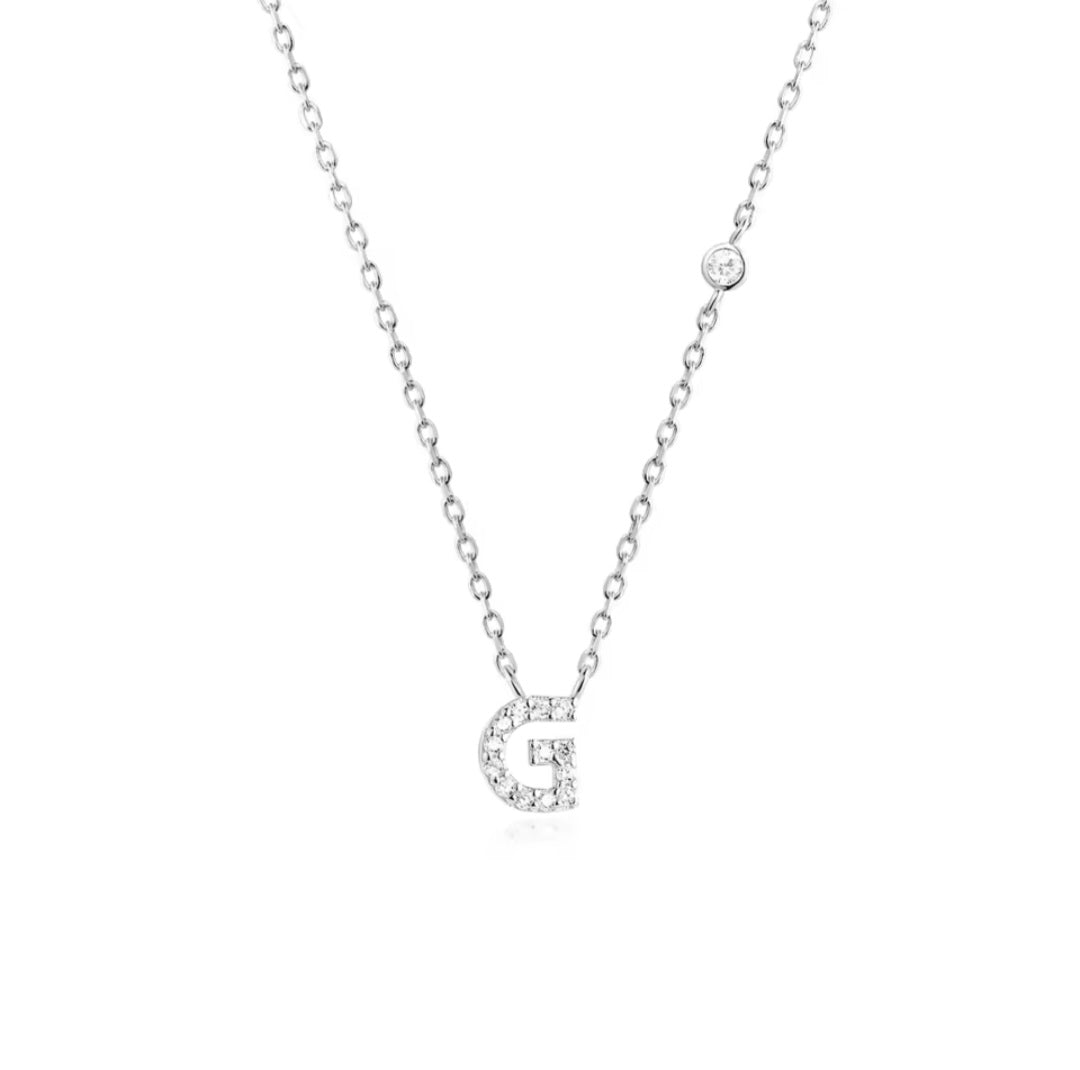 Valley Letter Necklace – Delicate Sterling Silver Chain with Custom Initial Pendant