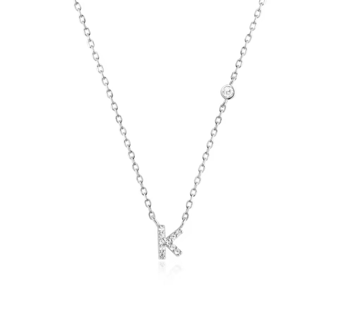 Valley Letter Necklace – Delicate Sterling Silver Chain with Custom Initial Pendant