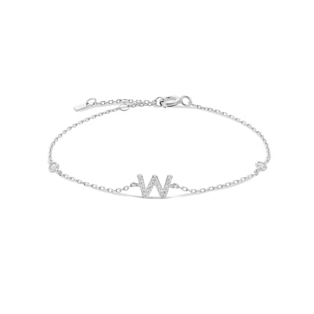 Valley Letter Bracelet – Delicate Sterling Silver Chain with Custom Initial Pendant