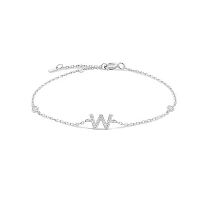 Valley Letter Bracelet – Delicate Sterling Silver Chain with Custom Initial Pendant