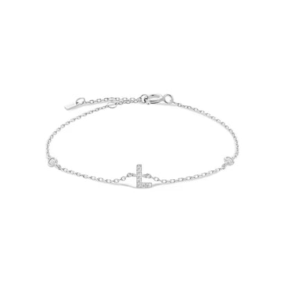 Valley Letter Bracelet – Delicate Sterling Silver Chain with Custom Initial Pendant
