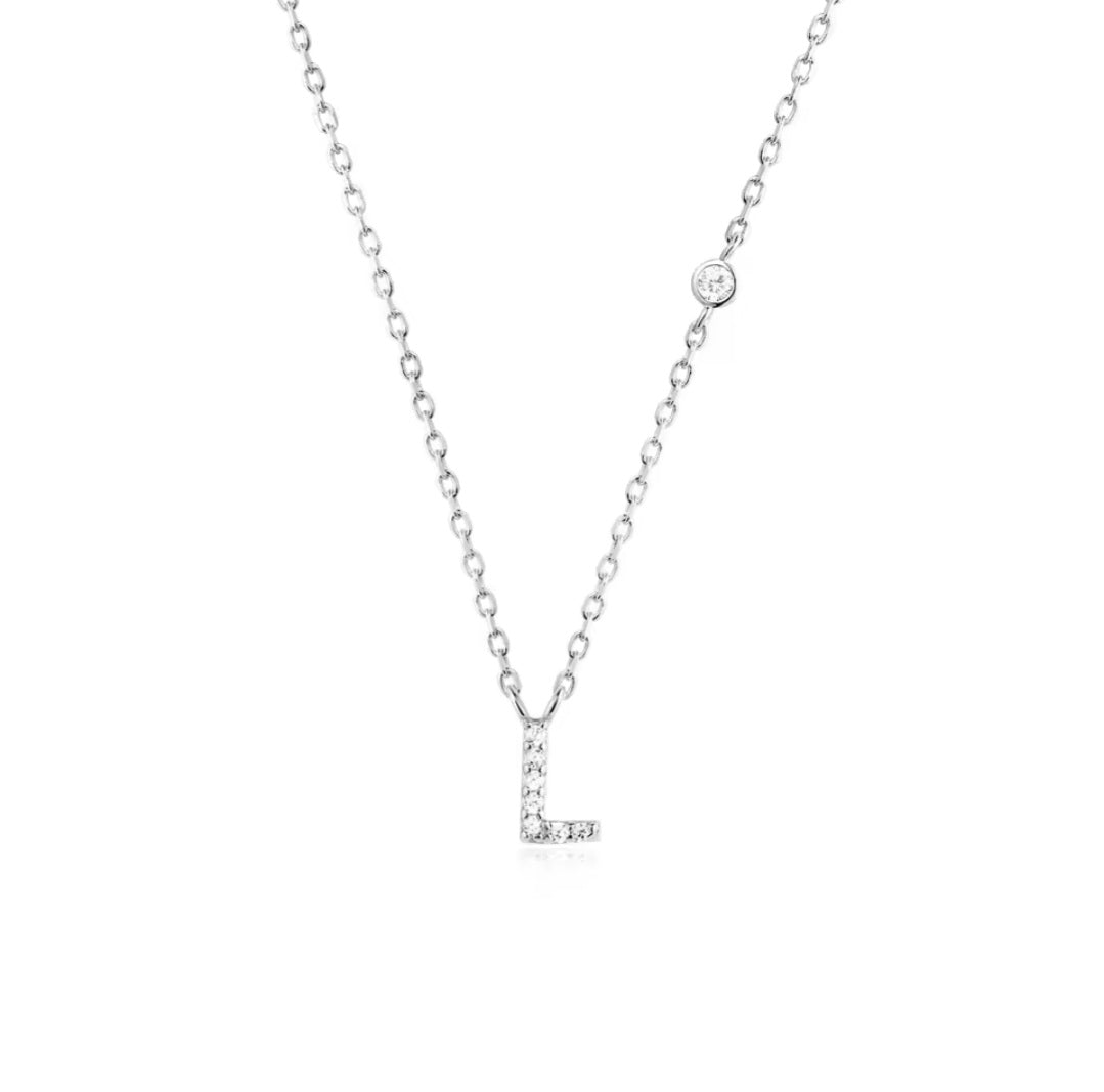 Valley Letter Necklace – Delicate Sterling Silver Chain with Custom Initial Pendant