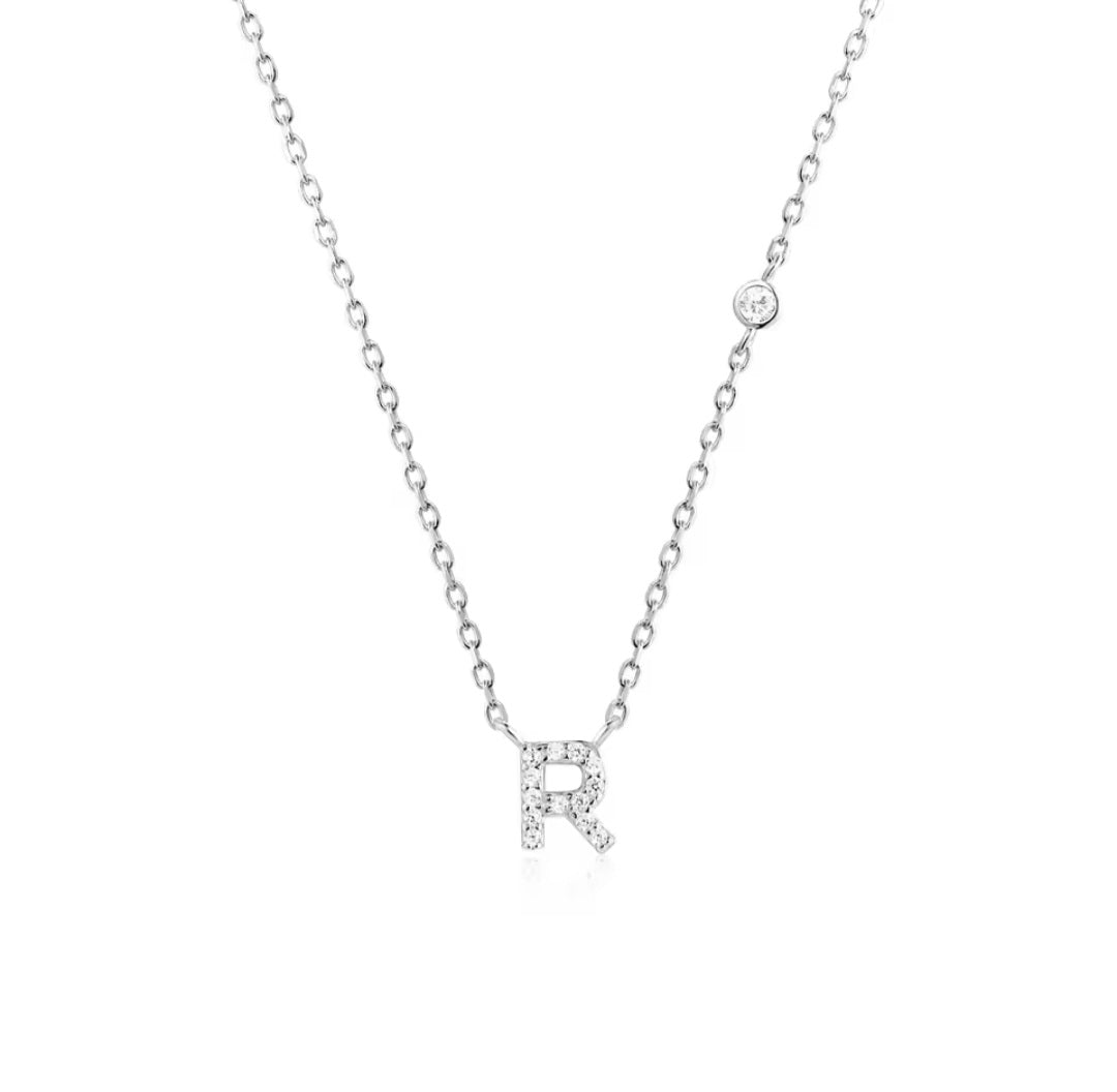 Valley Letter Necklace – Delicate Sterling Silver Chain with Custom Initial Pendant