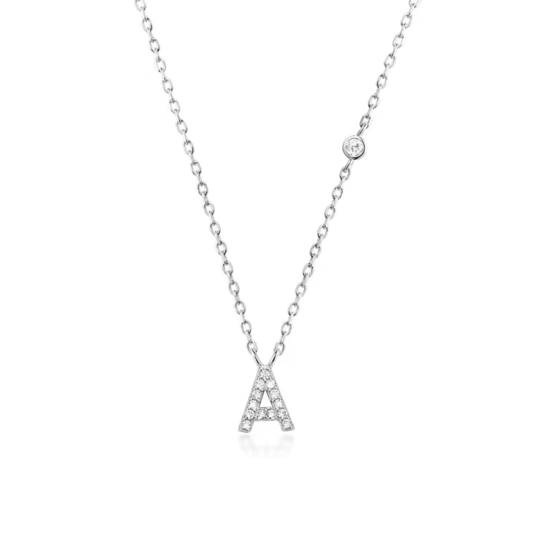 Valley Letter Necklace – Delicate Sterling Silver Chain with Custom Initial Pendant