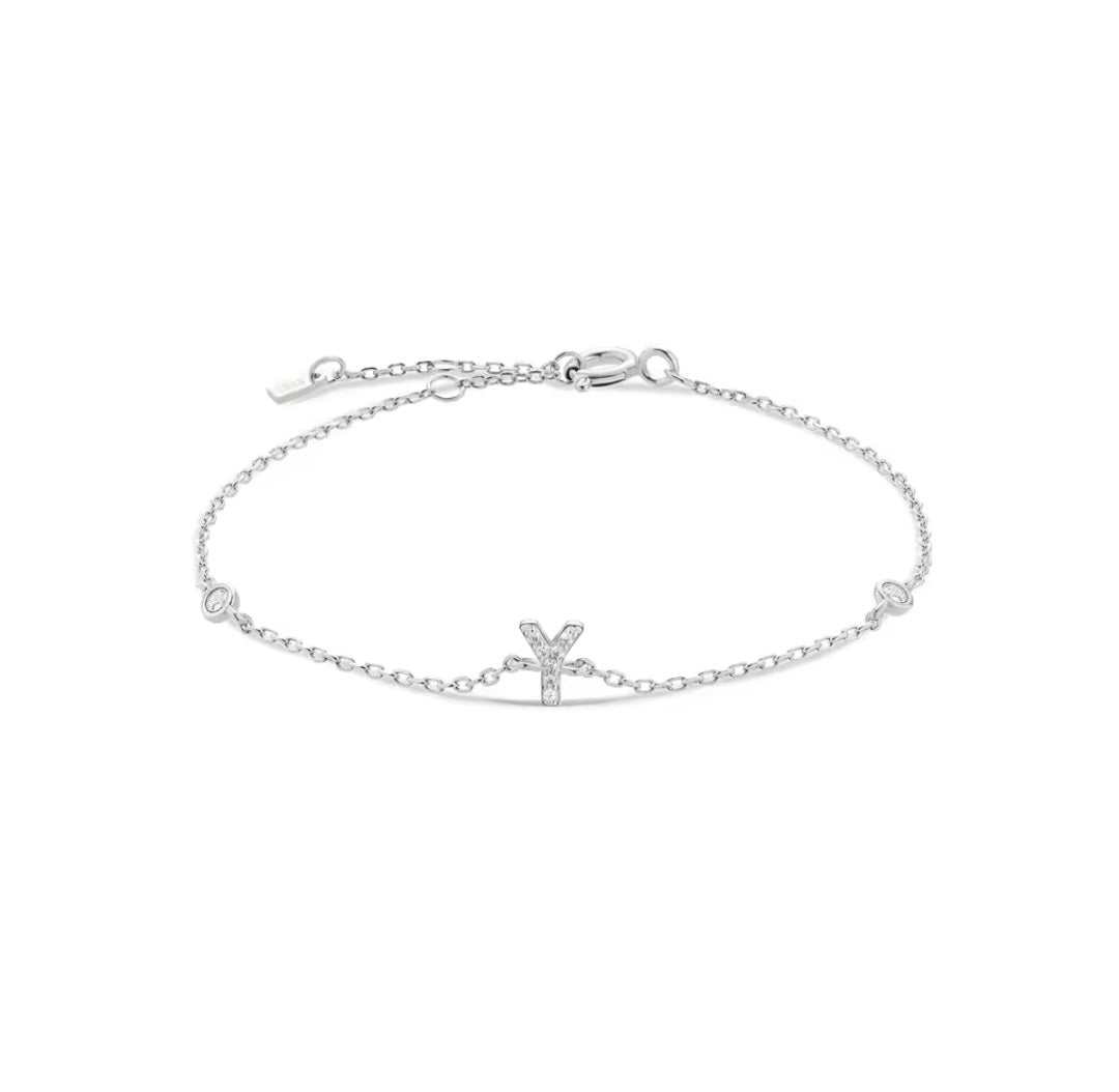 Valley Letter Bracelet – Delicate Sterling Silver Chain with Custom Initial Pendant