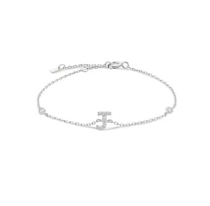 Valley Letter Bracelet – Delicate Sterling Silver Chain with Custom Initial Pendant