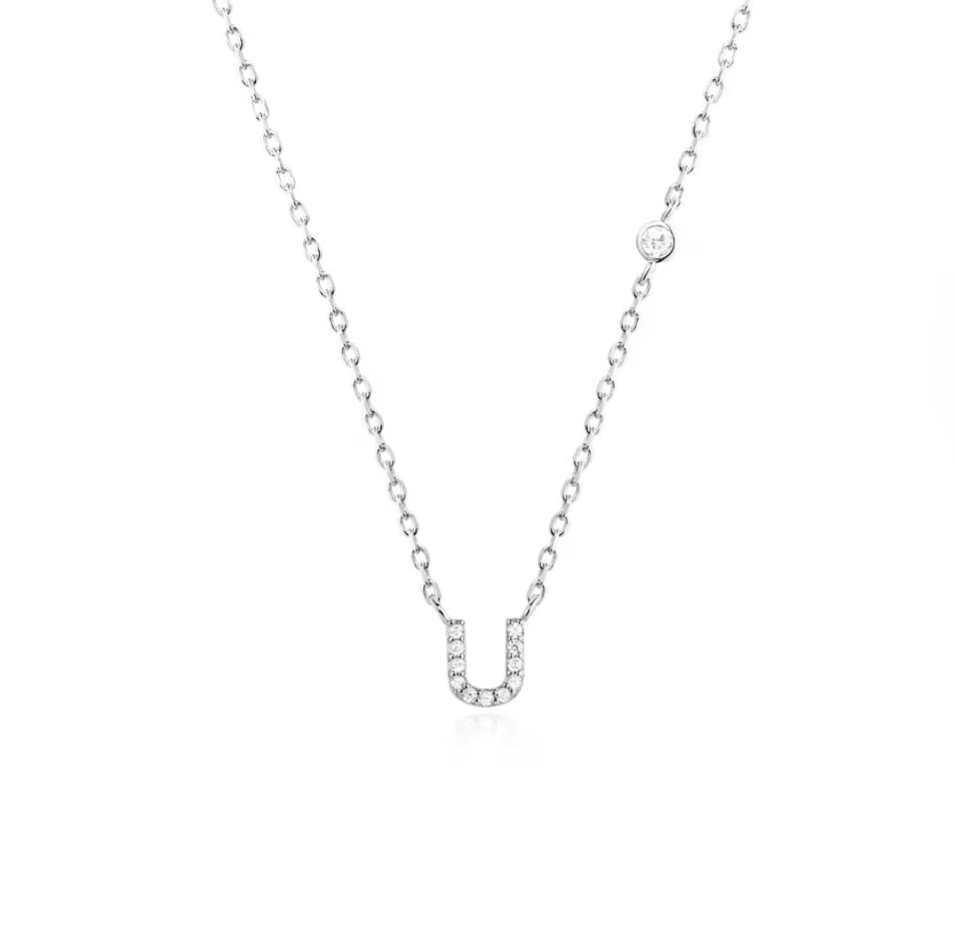 Valley Letter Necklace – Delicate Sterling Silver Chain with Custom Initial Pendant