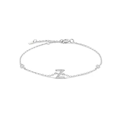 Valley Letter Bracelet – Delicate Sterling Silver Chain with Custom Initial Pendant